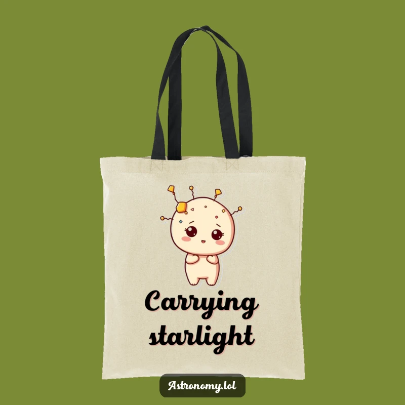 Funny Constellation Tote Bag, Curious Character Shape, Whimsical Starry Carry-All