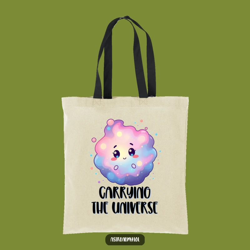 Funny Nebula Tote Bag: Swirling Cosmic Dust Character, Handy & Hilarious Gift