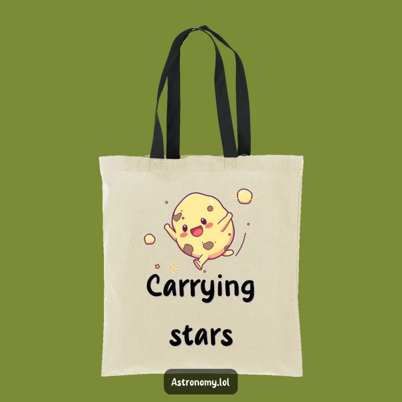 Funny Asteroid Cartwheel Tote Bag: Carry Your Laughs Through Space
