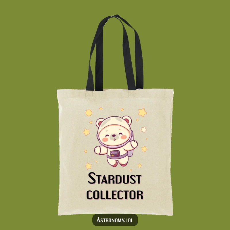 Funny Astronaut Bear Cub Tote Bag: Giggling Space Explorer Carryall Gift