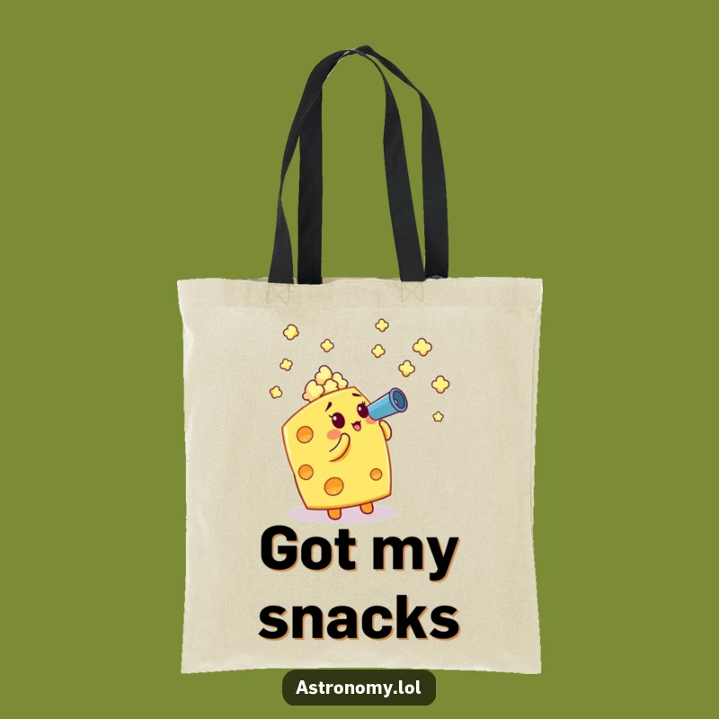 Funny Cheese Telescope Tote Bag: Hilarious Snack Accessory, Perfect Gift