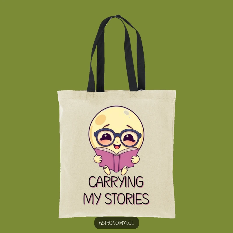 Funny Moon Reading Tote Bag: Hilarious Book Lover Accessory, Perfect Gift