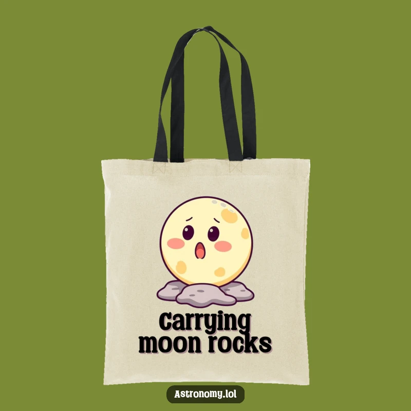 Funny Moon Tote Bag: Surprised Crater Carrier, Perfect Funny Gift