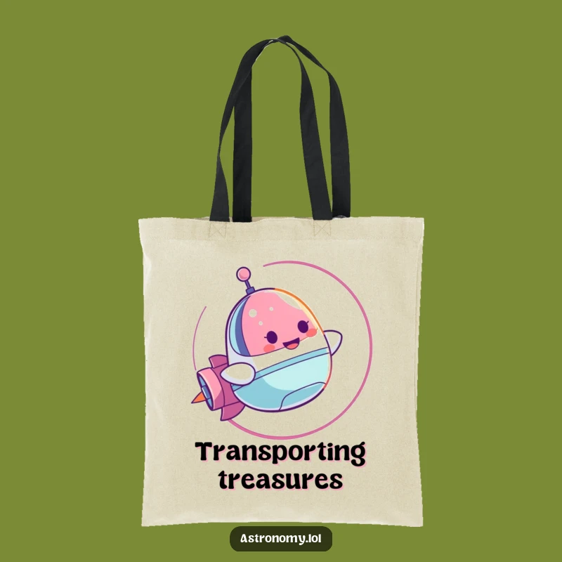 Funny Spaceship Tote Bag: Cheerful Loop Character - Carry Your Fun Gifts!