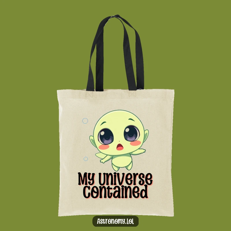 Funny Surprised Alien Floating Tote Bag - Carry Your Amazement!