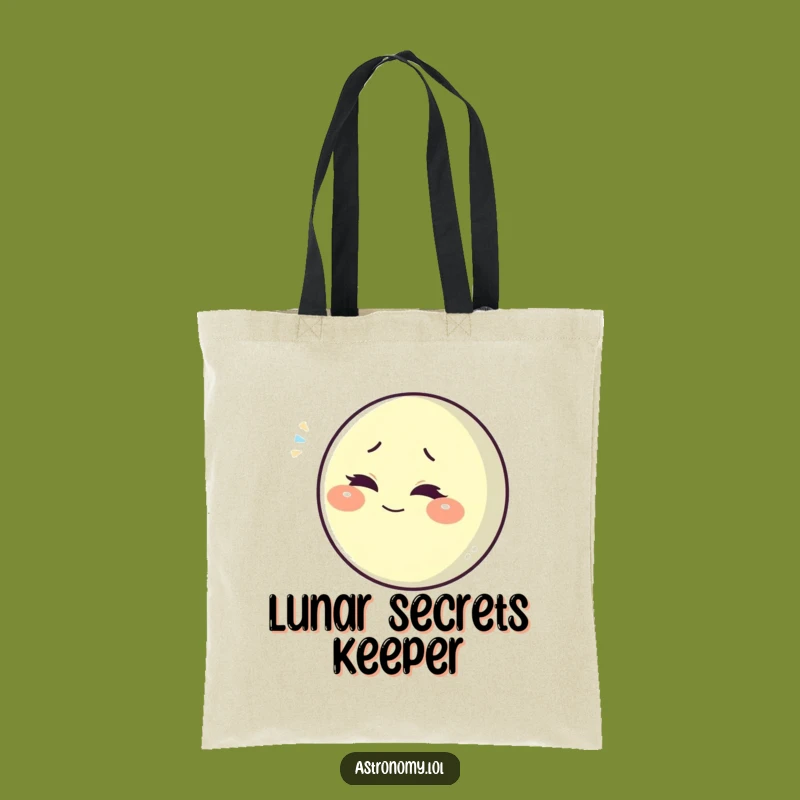 Funny Winking Moon Tote Bag: Playful Celestial Carryall Gift