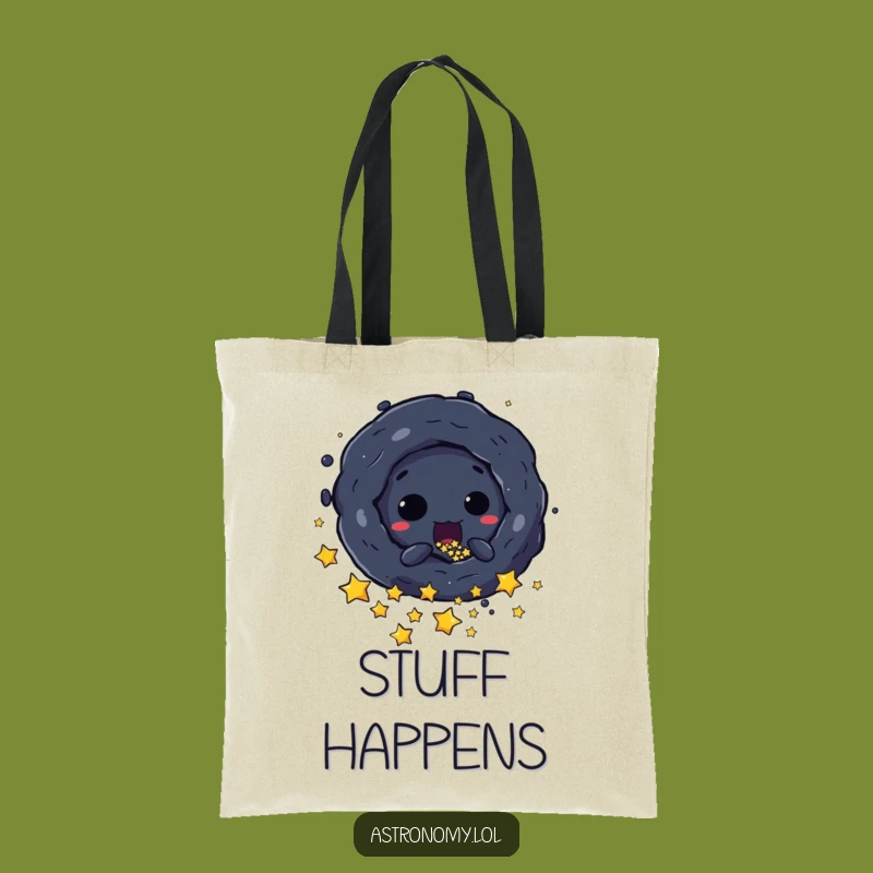 Funny Black Hole Tote Bag: Mischievous Star Gobbler - Carry Your Fun Gifts!